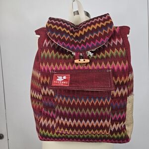 Taaluma Fabric Colorful Zigzag Backpack